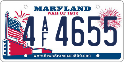 MD license plate 4AF4655