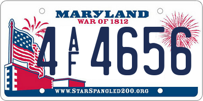 MD license plate 4AF4656