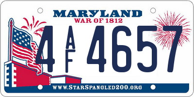 MD license plate 4AF4657
