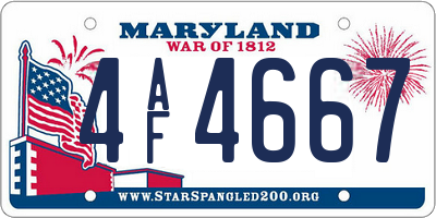 MD license plate 4AF4667