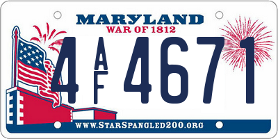 MD license plate 4AF4671