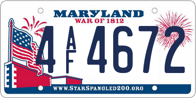 MD license plate 4AF4672