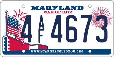 MD license plate 4AF4673