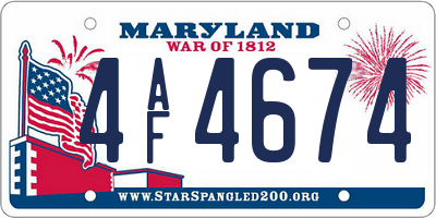 MD license plate 4AF4674