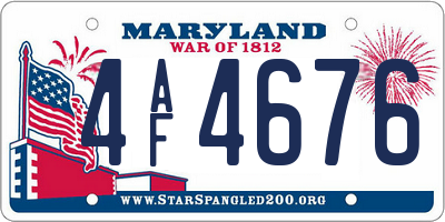 MD license plate 4AF4676