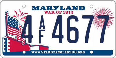 MD license plate 4AF4677