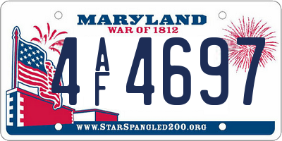 MD license plate 4AF4697