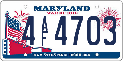 MD license plate 4AF4703