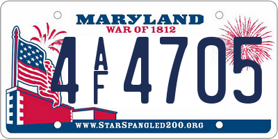 MD license plate 4AF4705