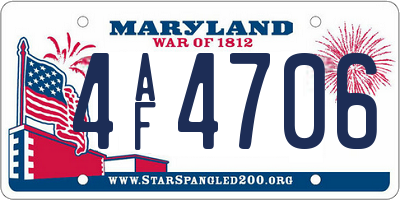 MD license plate 4AF4706