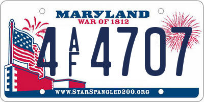 MD license plate 4AF4707