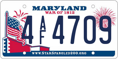 MD license plate 4AF4709
