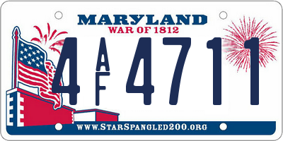 MD license plate 4AF4711