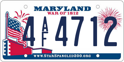 MD license plate 4AF4712