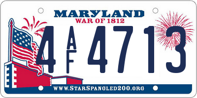 MD license plate 4AF4713