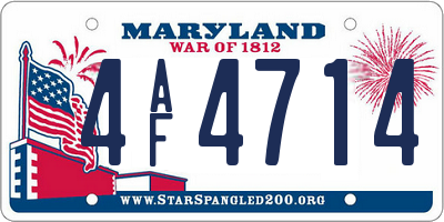 MD license plate 4AF4714