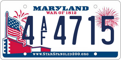 MD license plate 4AF4715
