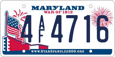 MD license plate 4AF4716