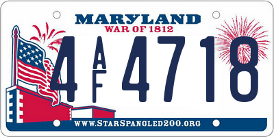 MD license plate 4AF4718
