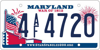 MD license plate 4AF4720