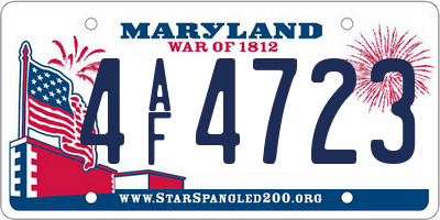 MD license plate 4AF4723