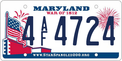 MD license plate 4AF4724