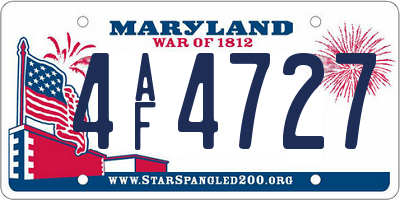 MD license plate 4AF4727