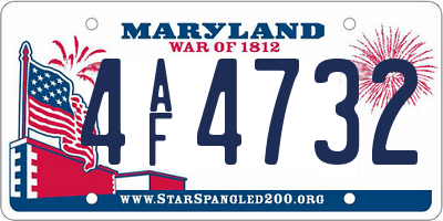 MD license plate 4AF4732