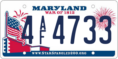 MD license plate 4AF4733
