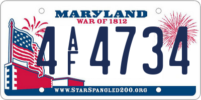 MD license plate 4AF4734