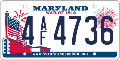 MD license plate 4AF4736