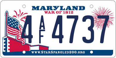 MD license plate 4AF4737