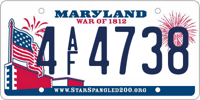MD license plate 4AF4738