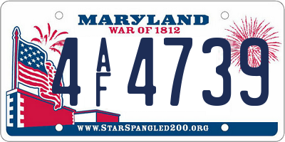 MD license plate 4AF4739
