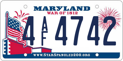 MD license plate 4AF4742