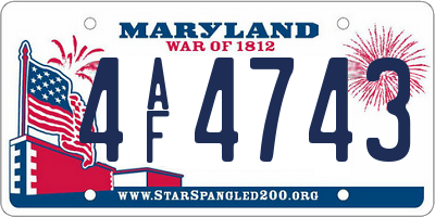 MD license plate 4AF4743
