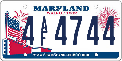 MD license plate 4AF4744