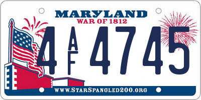 MD license plate 4AF4745