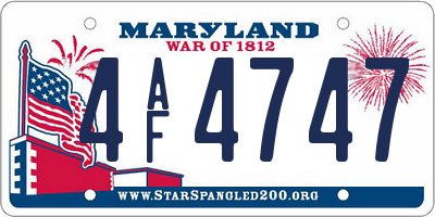 MD license plate 4AF4747