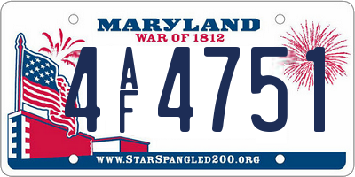 MD license plate 4AF4751