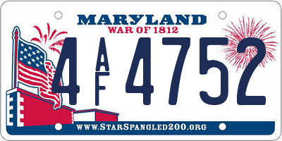 MD license plate 4AF4752