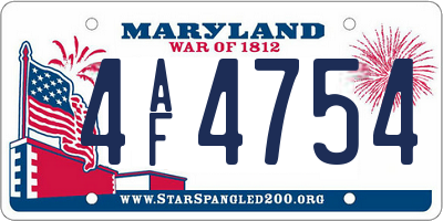 MD license plate 4AF4754