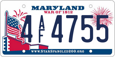 MD license plate 4AF4755