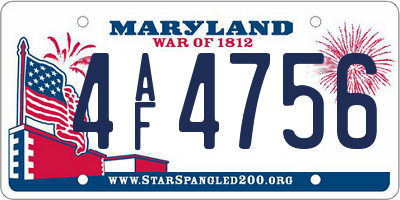 MD license plate 4AF4756
