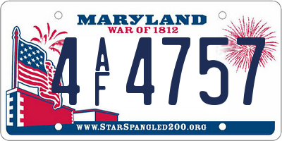 MD license plate 4AF4757