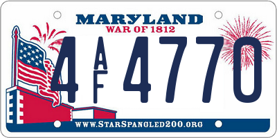 MD license plate 4AF4770