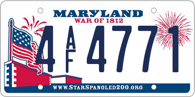 MD license plate 4AF4771