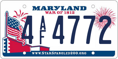 MD license plate 4AF4772