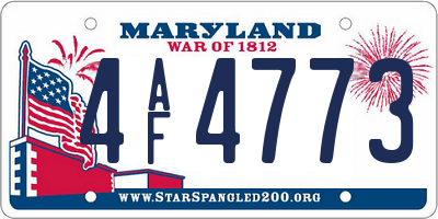 MD license plate 4AF4773