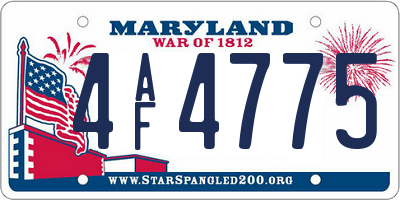 MD license plate 4AF4775